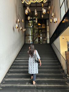 Blue Geometric Print Kurta