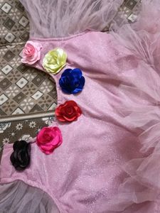 Full flare multi colour princess gown for girls