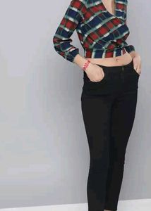 Trendy Plaid Wrap Top