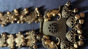 Oxidized Silver Elephant Necklace