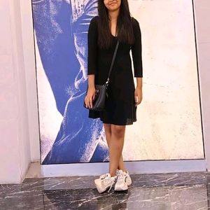 Black Short Dress One Piece Long Sleeves For Girls