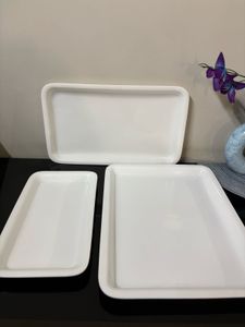 Set of 3 White Trays