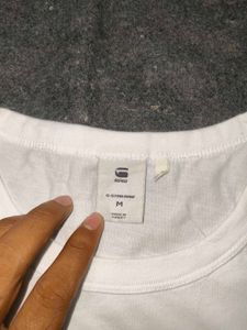 G-Star RAW Big Logo Graphic White T-Shirt