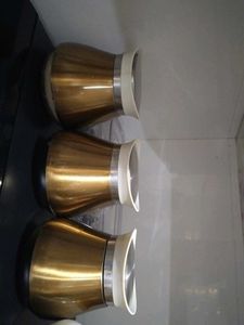 Set of Three Gold glass jar