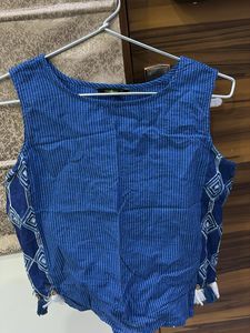 Blue Striped Ethnic Top
