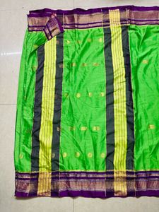 Vibrant Green Silk Saree with Blouse