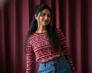 Festive Red Patterned top