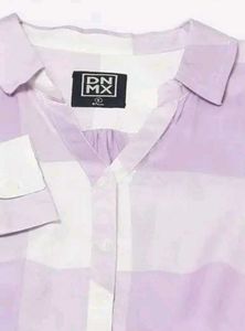 Women light purple Checked Relaxed Fit Shirt