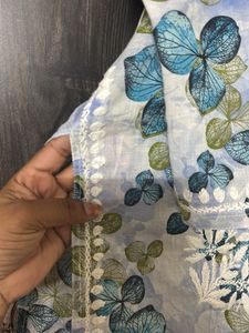 Embroidered Blue Floral Kurta
