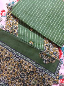 Elegant Printed Kurta Set with Dupatta(unstitched)