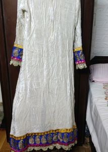 Velvet Off White Aline Frock