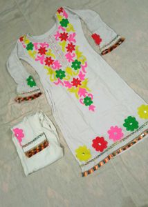 Colourfull Embroidery Kurta Set
