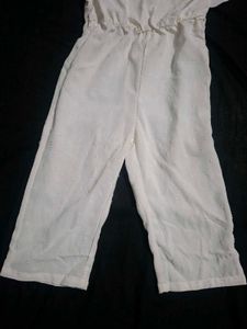 Cute White Ruffle Jumpsuit for Girls