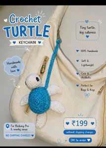 Handmade Crochet Turtle Keychain