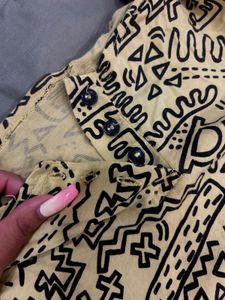 Keith Haring Print DIY fringe Top
