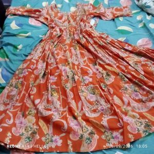 🎉Offer🎉Elegant Orange Floral gown