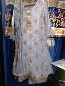Graceful Light Blue Suit with Dupatta – Timeles
