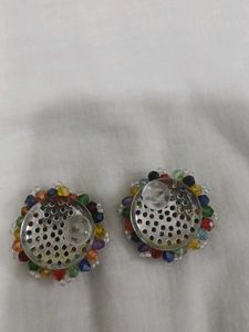 Colorful Beaded Stud Earrings
