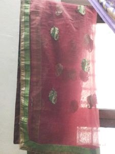 Maroon Embroidered Net Dupatta