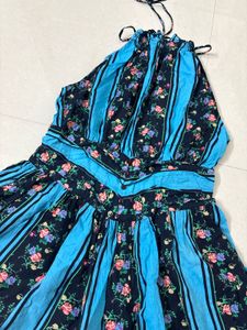 Boho Floral Halter Neck Dress