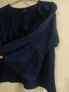 Dark Blue Colour Crop Top