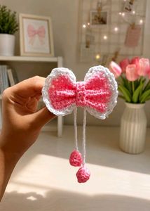 Handmade Crochet Bow Hair Clip
