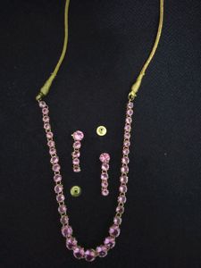 Pink, Diamond, Golden Colour, Beautiful Chokar Wit
