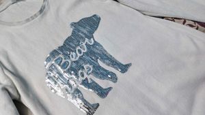 White Long Sleeve T-Shirt with Bear Design