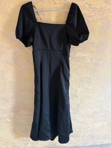 Sleek Black Midi Dress