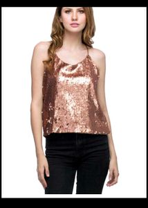 Rose Gold Sequin Tank Top