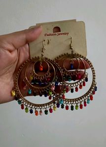 Boho Beaded Hoop Earrings