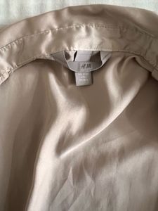 Champagne Satin Button-Down Shirt