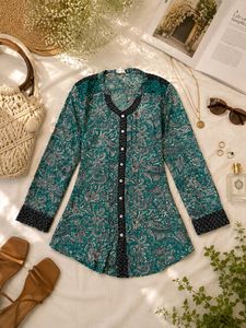 Boho Paisley Print Tunic Top