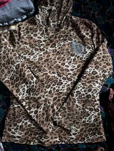 Animal Print Turtleneck Top