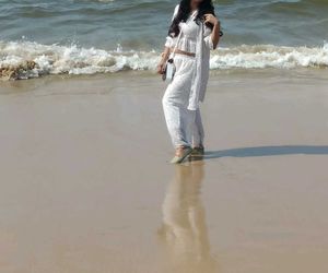 Flowy White Printed Kurta Set with Palazzo Pants