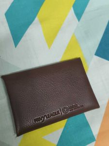 Brown Faux Leather Card Holder