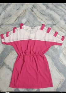 🦩Cute Pink &amp; White Casual Dress