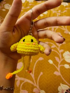 crochet Yellow Duck Keychain 🐥
