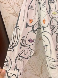 Uptownie Artistic Face Print Button-Up Shirt