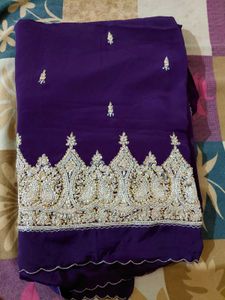 💜heavy saree for bride with zari and dabhka