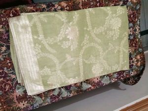 Pure silk saree with stitched blouse size 34