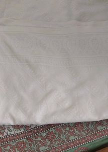 Elegant White brasso cotton sare