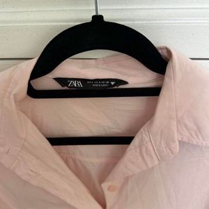 Zara light pink oversized shirt