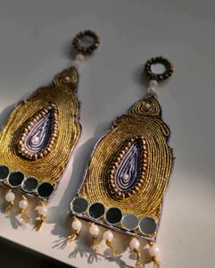 Handmade Earrings with Mirror Work