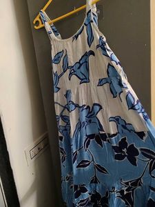Blue Floral Tiered Maxi Dress