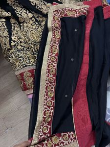 Elegant Black &amp; Maroon Kurta Set