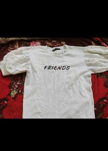 Cute Friends Graphic Tee &amp; V-Neck Vest Set