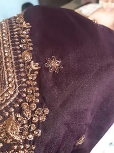 Free Delivery Elegant stone work Purple Kurta Set