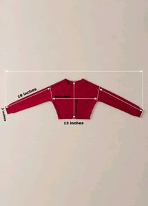 RED HOLLISTER RIBBED CROPPED SWEATER