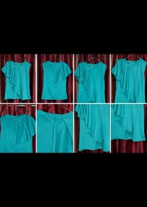 Sea green Ruffle Detail Top